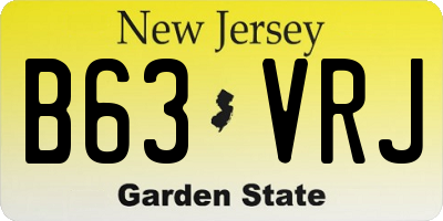 NJ license plate B63VRJ