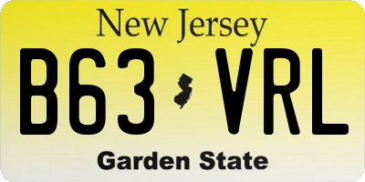 NJ license plate B63VRL