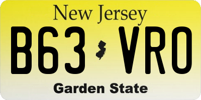 NJ license plate B63VRO