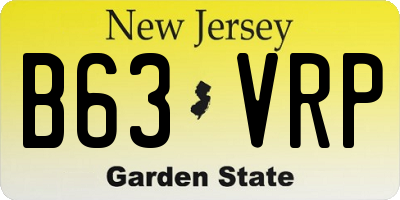 NJ license plate B63VRP