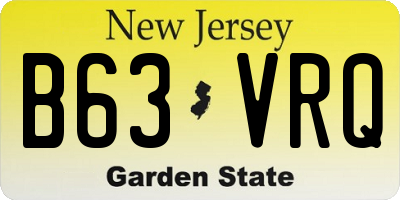 NJ license plate B63VRQ