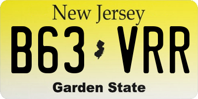 NJ license plate B63VRR