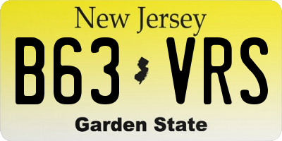 NJ license plate B63VRS