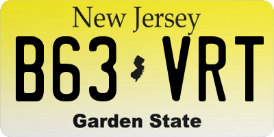 NJ license plate B63VRT