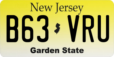 NJ license plate B63VRU