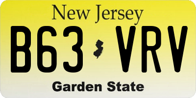 NJ license plate B63VRV
