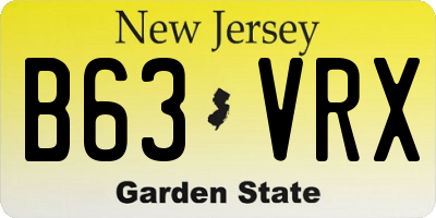NJ license plate B63VRX