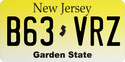 NJ license plate B63VRZ