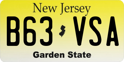 NJ license plate B63VSA