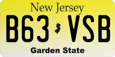 NJ license plate B63VSB