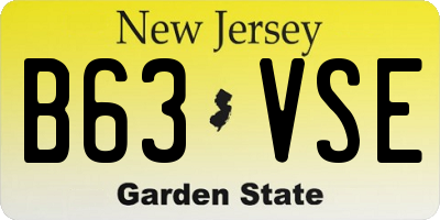 NJ license plate B63VSE