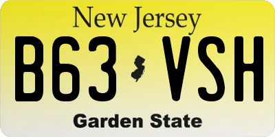 NJ license plate B63VSH