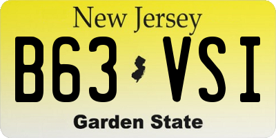 NJ license plate B63VSI