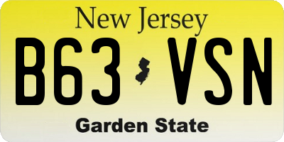 NJ license plate B63VSN