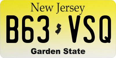 NJ license plate B63VSQ