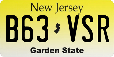 NJ license plate B63VSR