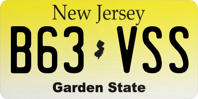 NJ license plate B63VSS