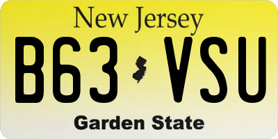 NJ license plate B63VSU