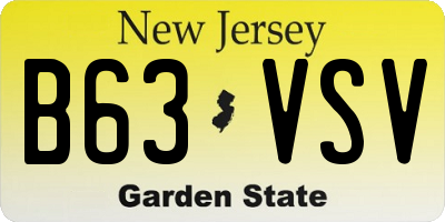 NJ license plate B63VSV