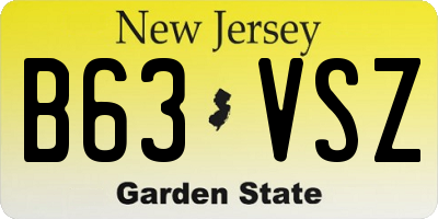 NJ license plate B63VSZ