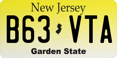 NJ license plate B63VTA