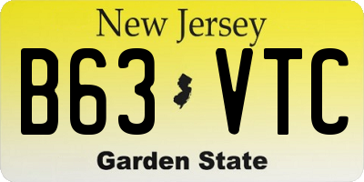 NJ license plate B63VTC