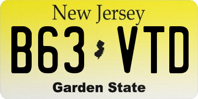 NJ license plate B63VTD