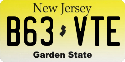 NJ license plate B63VTE