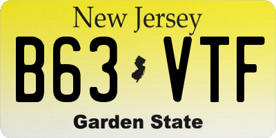 NJ license plate B63VTF