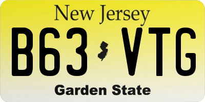 NJ license plate B63VTG