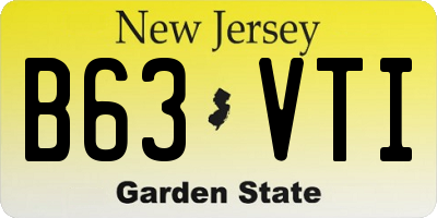 NJ license plate B63VTI