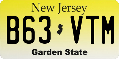 NJ license plate B63VTM