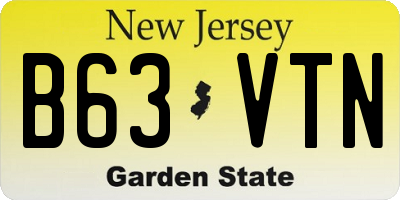NJ license plate B63VTN