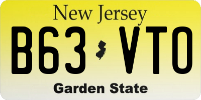 NJ license plate B63VTO