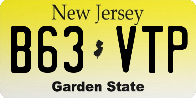 NJ license plate B63VTP