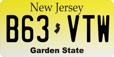 NJ license plate B63VTW