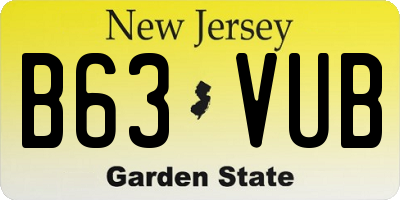 NJ license plate B63VUB