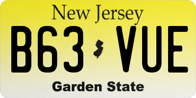 NJ license plate B63VUE