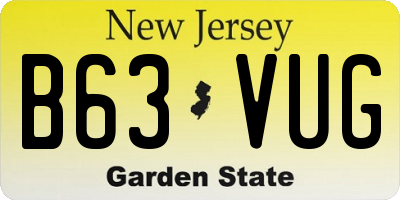 NJ license plate B63VUG
