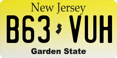 NJ license plate B63VUH