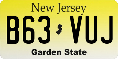 NJ license plate B63VUJ