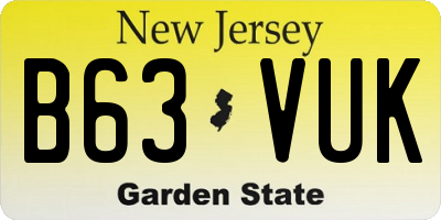 NJ license plate B63VUK