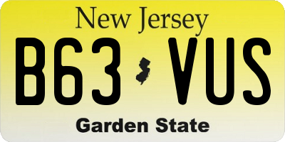 NJ license plate B63VUS