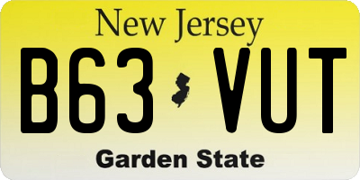 NJ license plate B63VUT