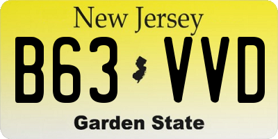NJ license plate B63VVD