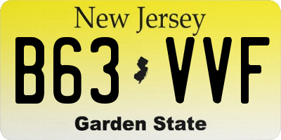 NJ license plate B63VVF