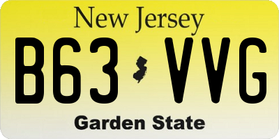 NJ license plate B63VVG