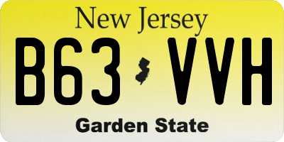 NJ license plate B63VVH