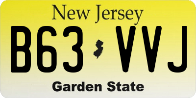 NJ license plate B63VVJ