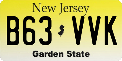NJ license plate B63VVK